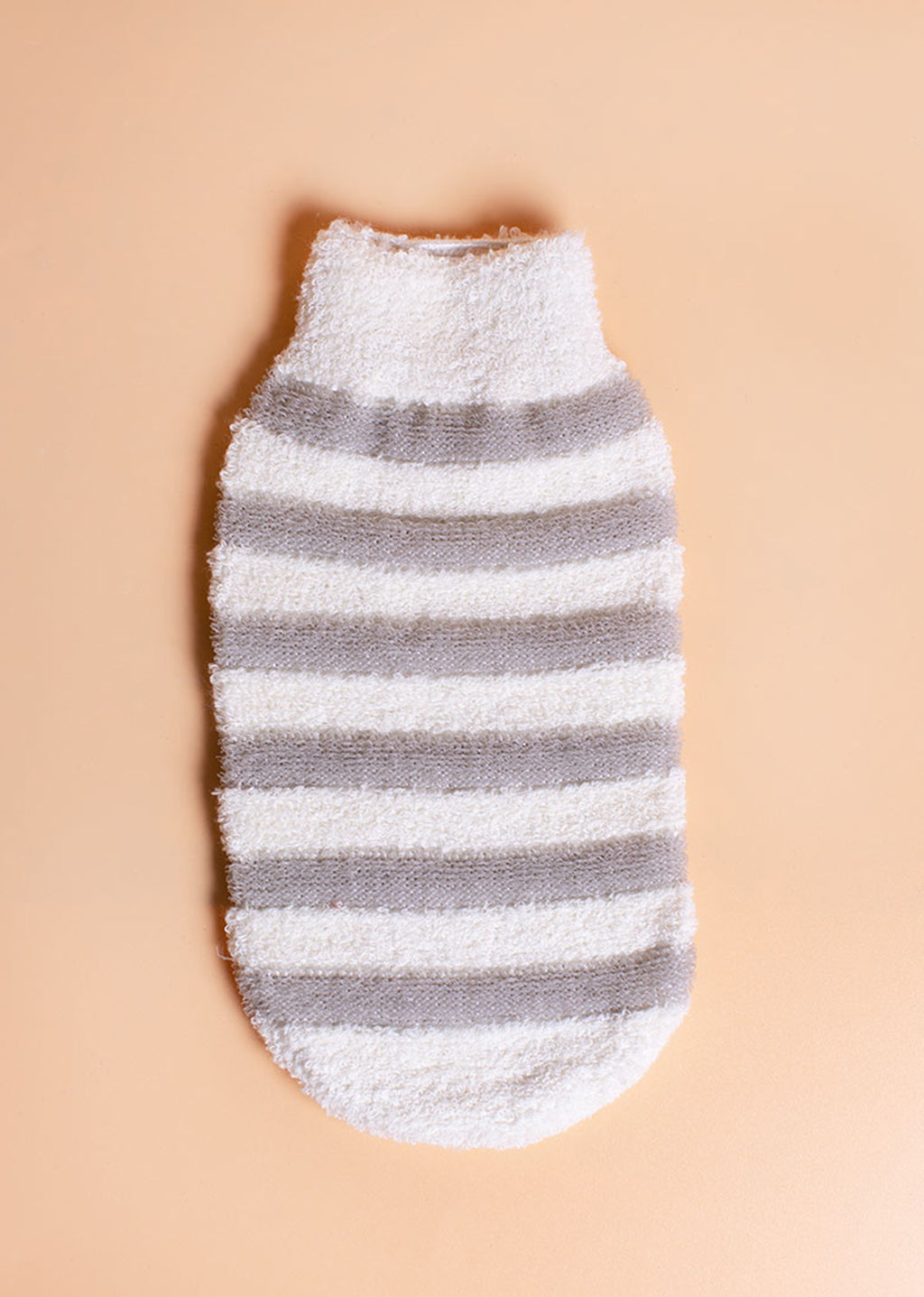 Washcloth with Exfoliating Strips.