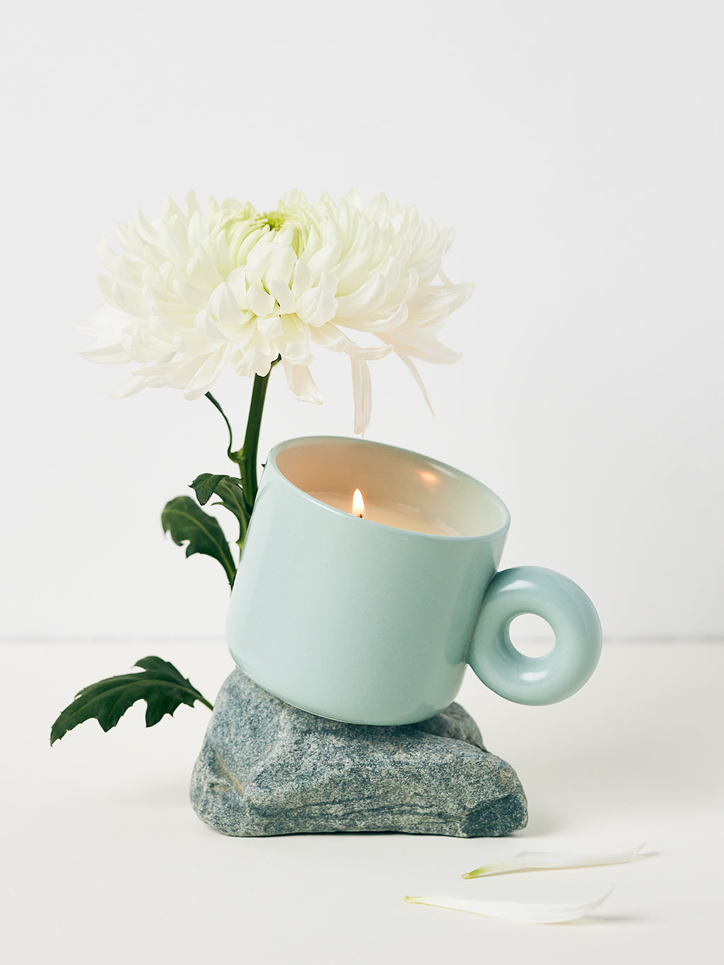 Bougie tasse aqua – Fleur d’oranger & jasmin