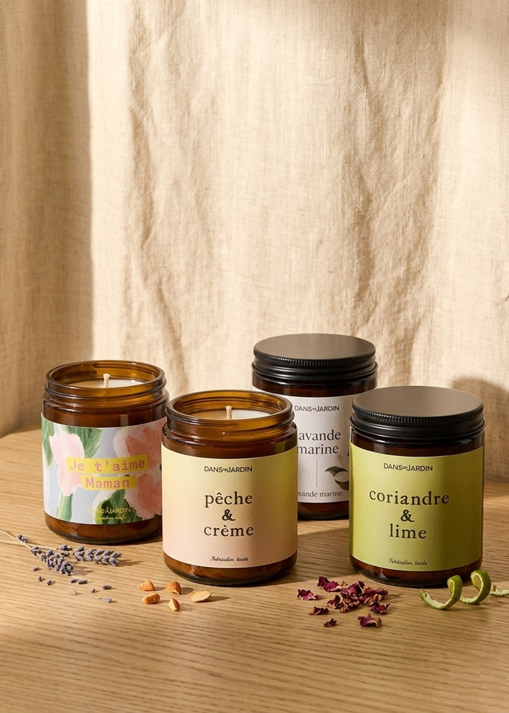 Ensemble cadeau - 4 bougies 1 mèche