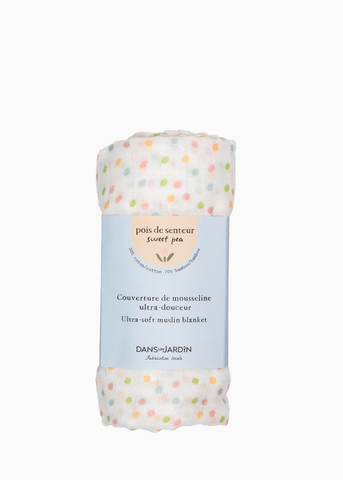 Couverture de mousseline ultra-douceur - POIS DE SENTEUR