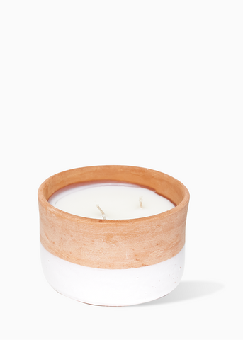 3-Wicks Pottery Candle - NÉROLI + SABLE BLANC