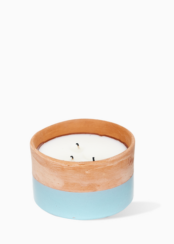 3-Wicks Pottery Candle - AVERSE DE PLUIE + PALMIER