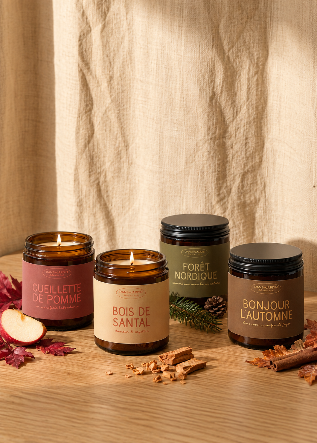 Ensemble cadeau - 4 bougies 1 mèche